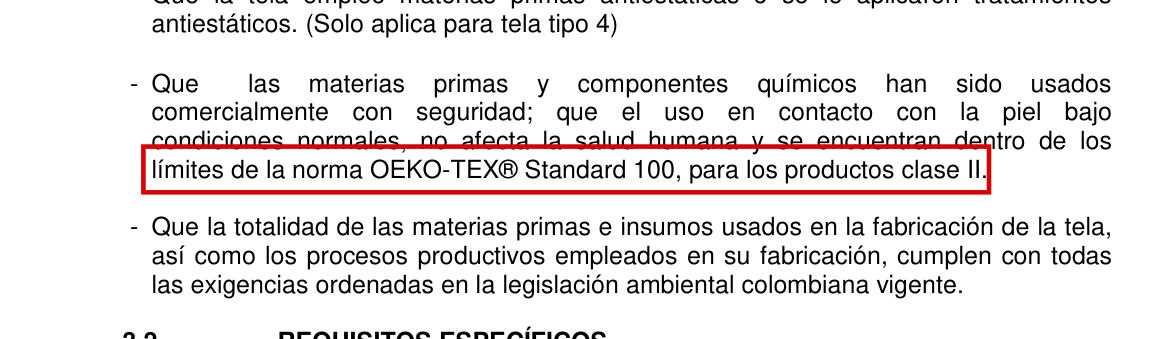 La norma técnica exige una declaración del fabricante, no un certificado de tercero